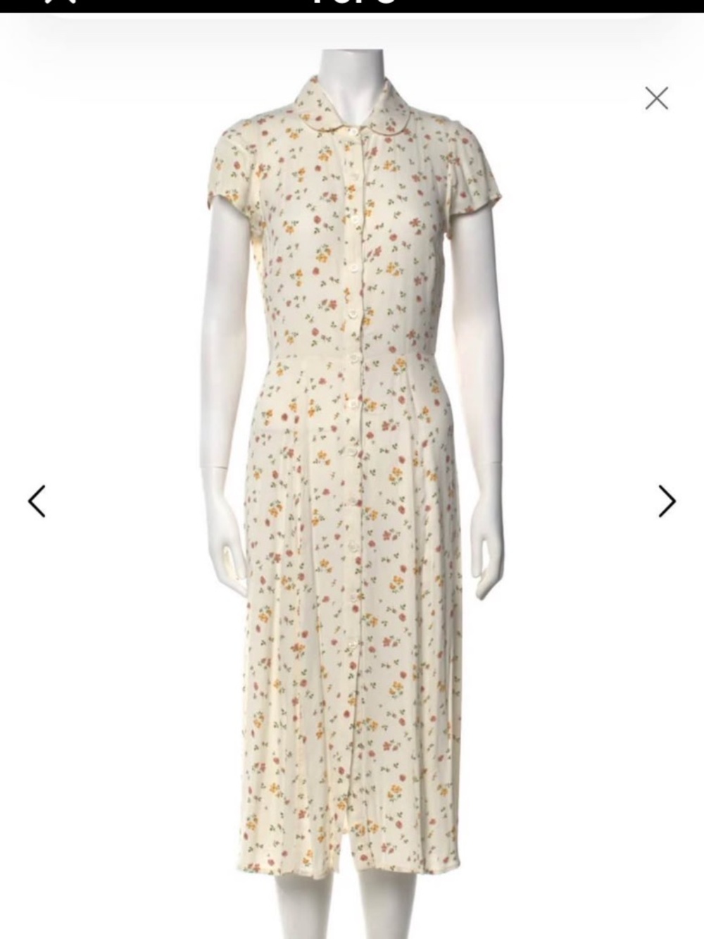 New Reformation Midi floral Cream Dress size 4